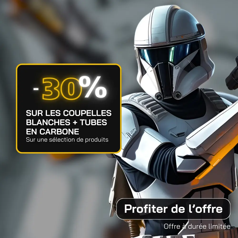 -30% sur armature carbone et coupelles blanches